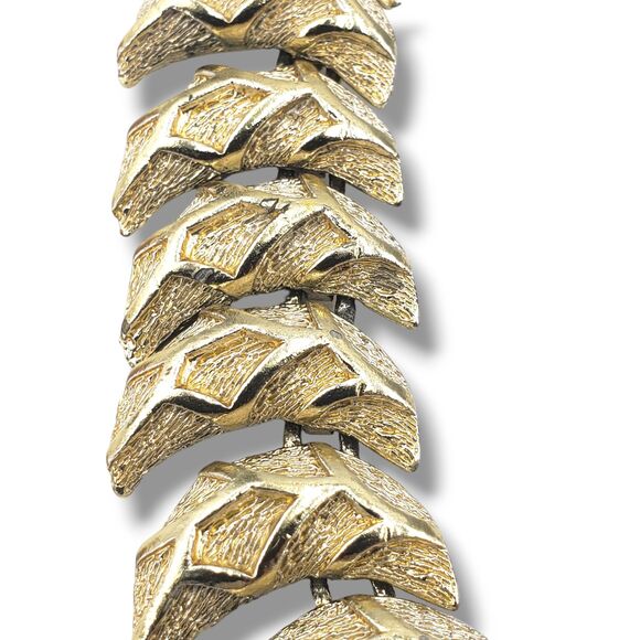 Coro Gold Tone Chunky Link Choker Necklace Statement MCM Retro Glam Adjustable - Picture 14 of 14